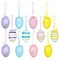 Yunfan 12Pcs Easter Decorations Eggs Hanging Ornaments Colorful for Easter Tree Basket Decor Party Favors Supplies Home